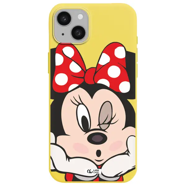 Minnie Mouse Apple iphone 15 plus Silicone canary yellow Case