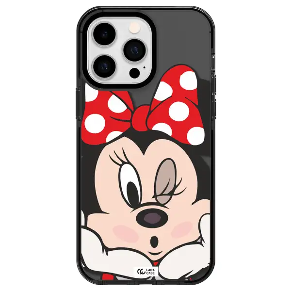Minnie Mouse Apple iPhone 15 Pro impact Smoke Black Case