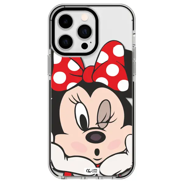 Minnie Mouse Apple iPhone 15 Pro Max impact black border Case