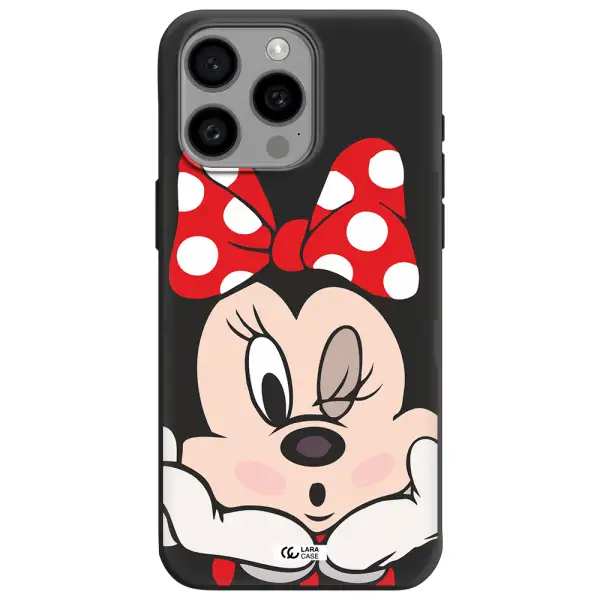 Minnie Mouse Apple Iphone 15 Pro max Silicone black Case