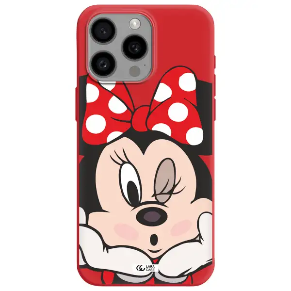 Minnie Mouse Apple Iphone 15 Pro Max Silicone Imperial Red Case