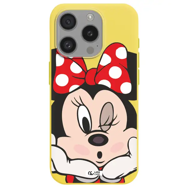 Minnie Mouse Apple Iphone 15 Pro Silicone Canary Yellow Case