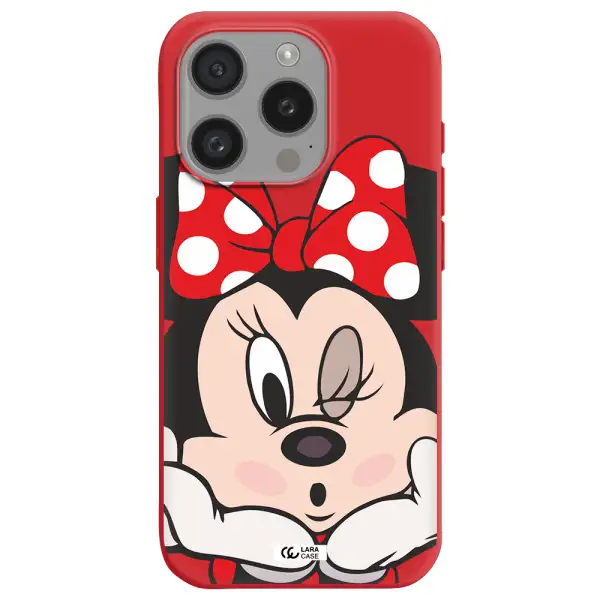 Minnie Mouse Apple Iphone 15 Pro Silicone Imperial Red Case