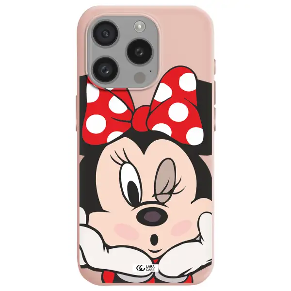 Minnie Mouse Apple Iphone 15 Pro Silicone Pastel Pink Case