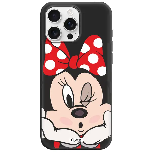 Minnie Mouse Apple Iphone 16 Pro Max Silicone Black Case