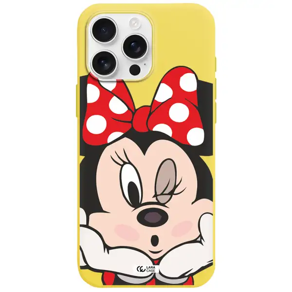 Minnie Mouse Apple Iphone 16 Pro Max Silicone Canary Yellow Case