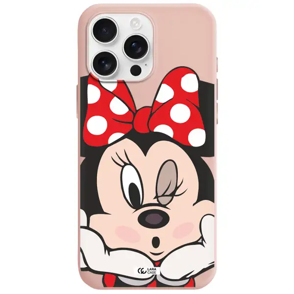 Minnie Mouse Apple Iphone 16 Pro Max Silicone Pastel Pink Case