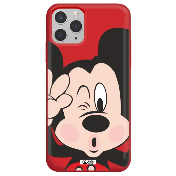 Mickey Mouse Apple iPhone 11 pro Silicone Imperial Red Case
