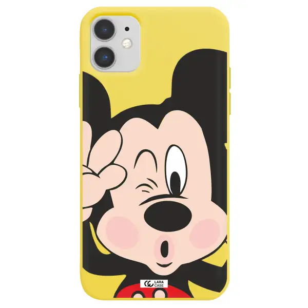 Mickey Mouse Apple iPhone 11 Silicone canary yellow Case