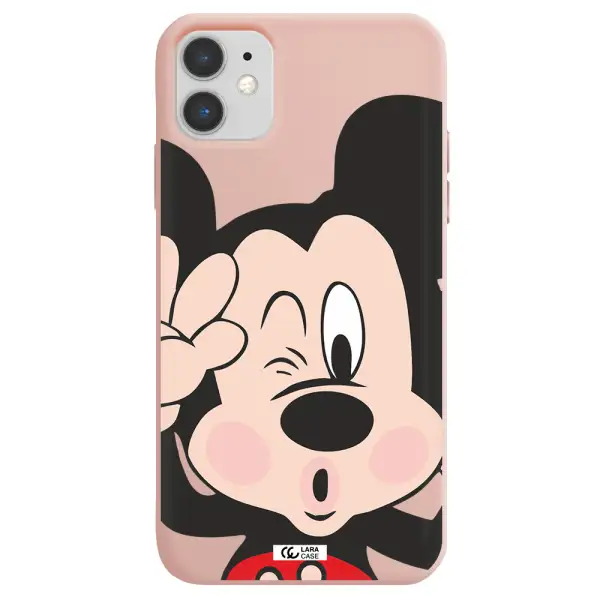 Mickey Mouse Apple iPhone 11 Silicone pastel pink Case