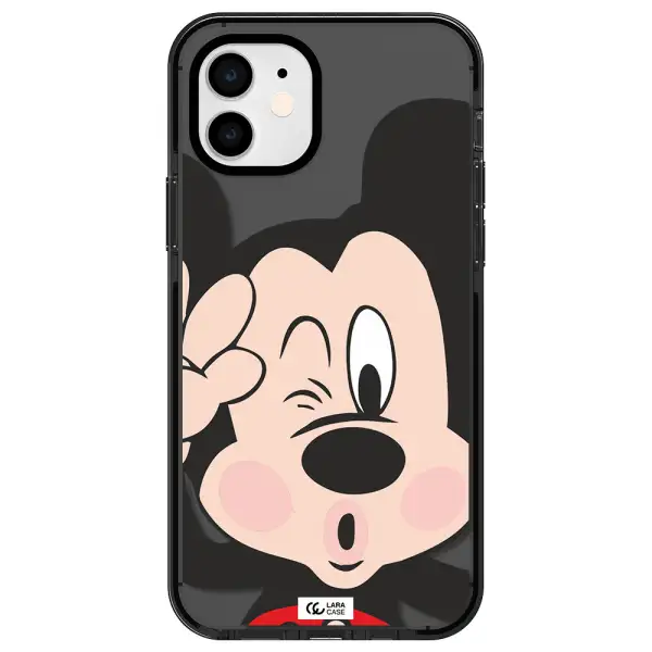 Mickey Mouse Apple iPhone 12 impact Smoke Black Case