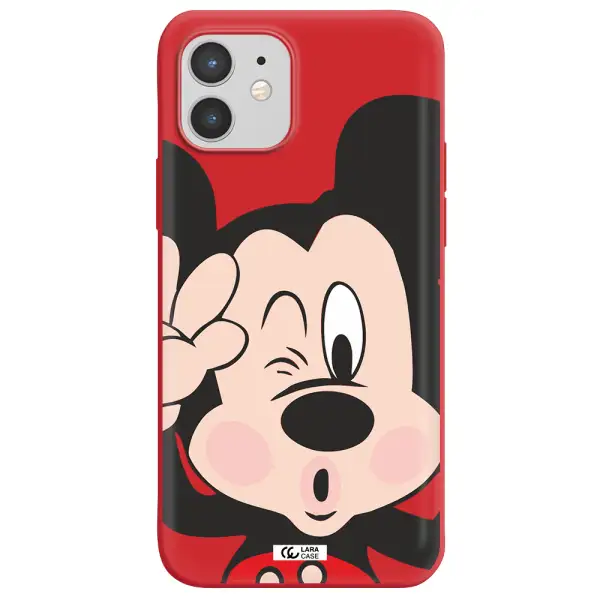 Mickey Mouse Apple iPhone 12 mini Silicone Imperial Red Case