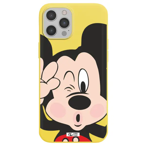 Mickey Mouse Apple iPhone 12 pro Silicone canary yellow Case