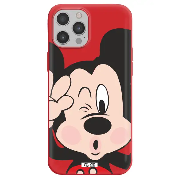 Mickey Mouse Apple iPhone 12 pro Silicone Imperial Red Case