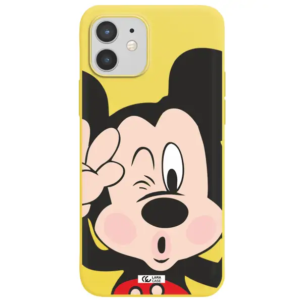 Mickey Mouse Apple iPhone 12 Silicone canary yellow Case