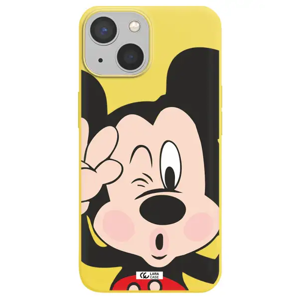 Mickey Mouse Apple iPhone 13 mini Silicone canary yellow Case