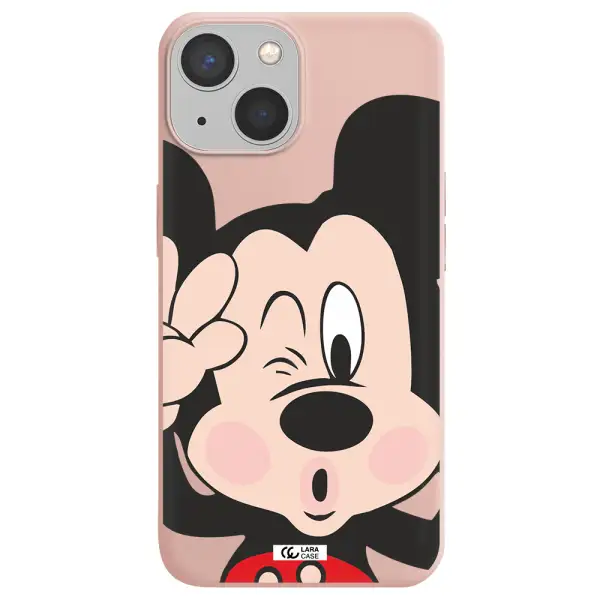 Mickey Mouse Apple iPhone 13 mini Silicone pastel pink Case