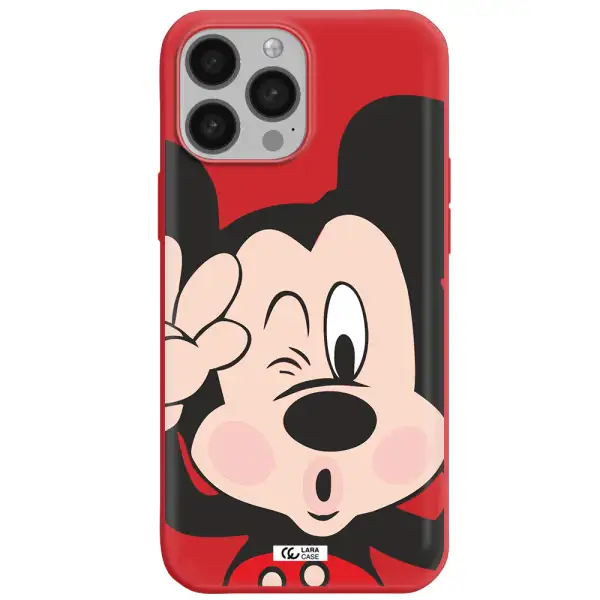 Mickey Mouse Apple iPhone 13 Pro Max Silicone Imperial Red Case