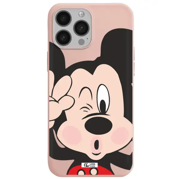 Mickey Mouse Apple iPhone 13 Pro Max Silicone pastel pink Case