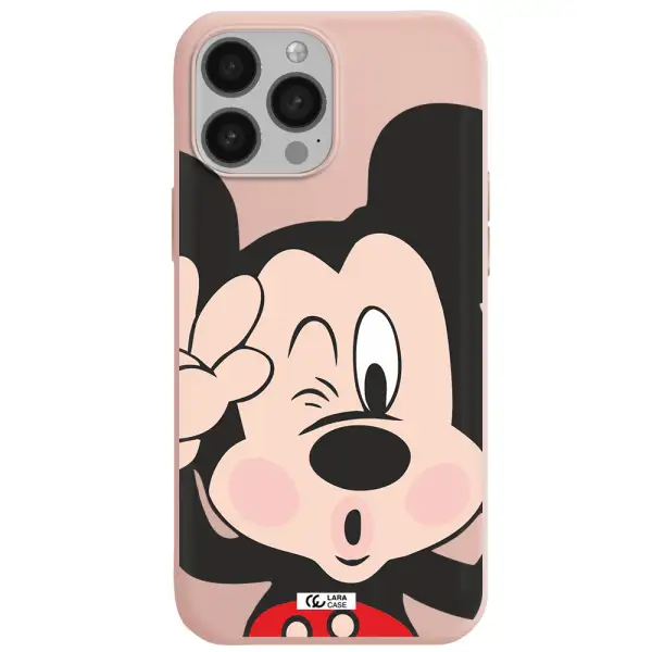 Mickey Mouse Apple iPhone 13 Pro Silicone pastel pink Case