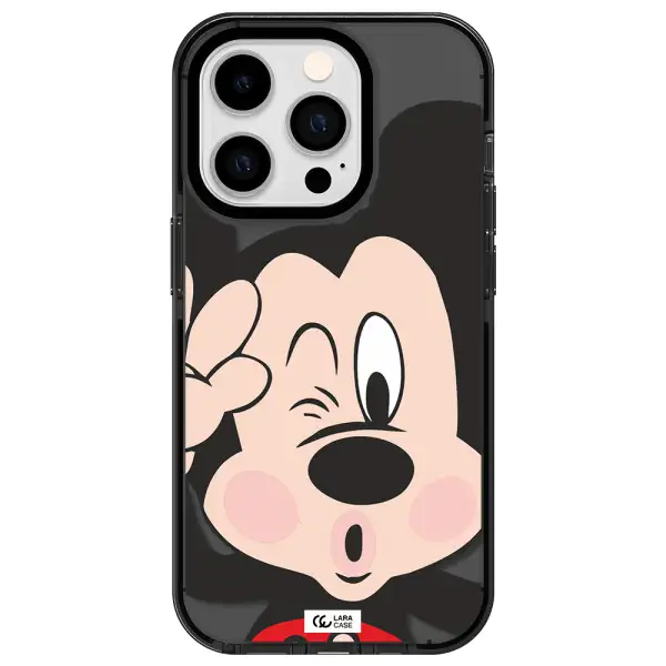Mickey Mouse Apple iPhone 14 pro impact Smoke Black Case