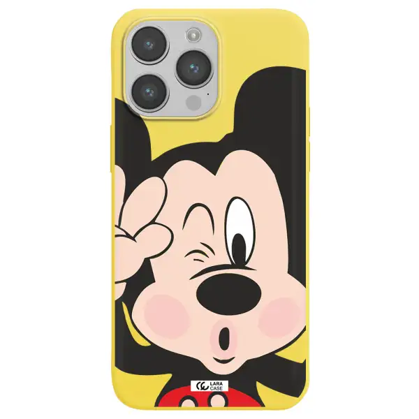 Mickey Mouse Apple iPhone 14 pro Silicone canary yellow Case