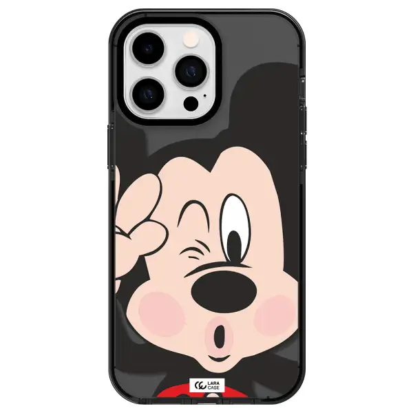 Mickey Mouse Apple iPhone 15 Pro impact Smoke Black Case