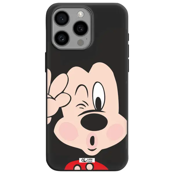 Mickey Mouse Apple Iphone 15 Pro max Silicone black Case