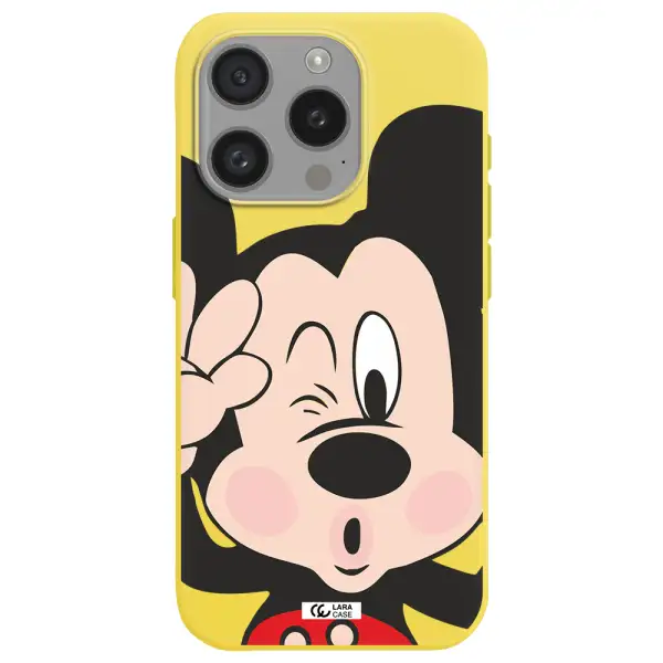 Mickey Mouse Apple Iphone 15 Pro Silicone Canary Yellow Case