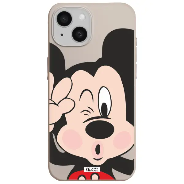 Mickey Mouse Apple iPhone 15 Silicone Stone Case