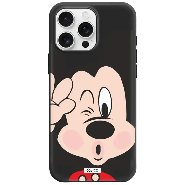 Mickey Mouse Apple Iphone 16 Pro Max Silicone Black Case