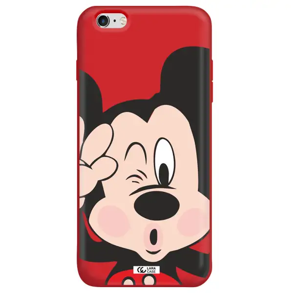 Mickey Mouse Apple iPhone 6 s plus Silicone Imperial Red Case