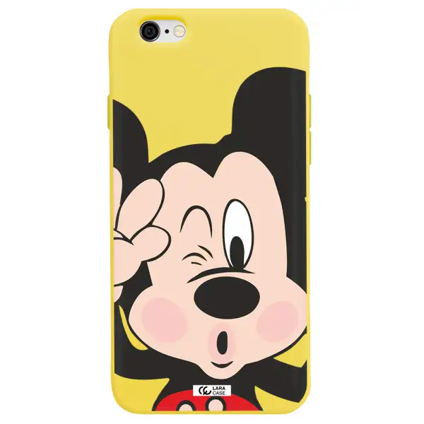 Mickey Mouse Apple iPhone 6 Silicone canary yellow Case