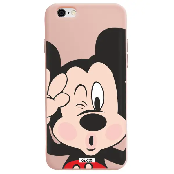 Mickey Mouse Apple iPhone 6 Silicone pastel pink Case