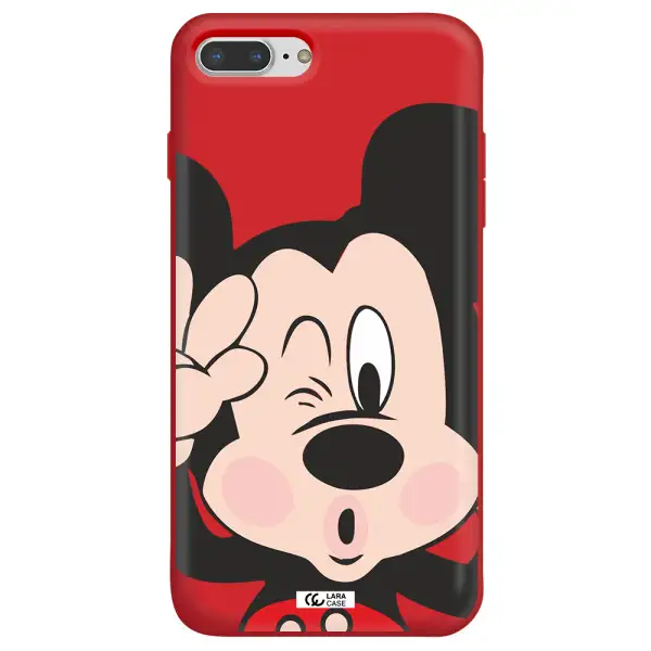Mickey Mouse Apple iPhone 7 plus Silicone Imperial Red Case
