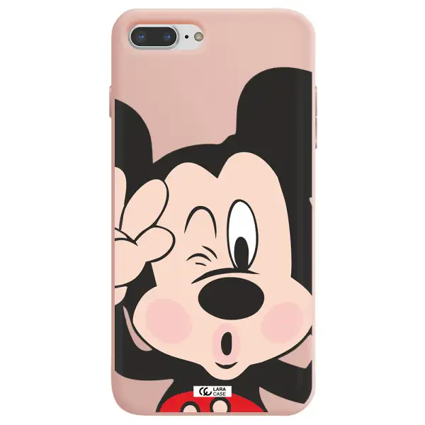 Mickey Mouse Apple iPhone 8 plus Silicone pastel pink Case