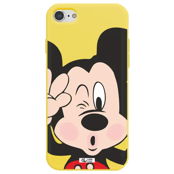 Mickey Mouse Apple iPhone 8 Silicone canary yellow Case