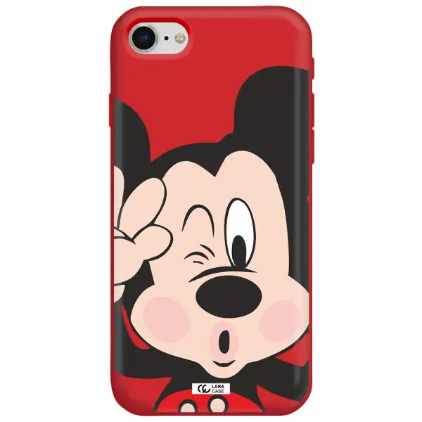 Mickey Mouse Apple iPhone se 2020 Silicone Imperial Red Case