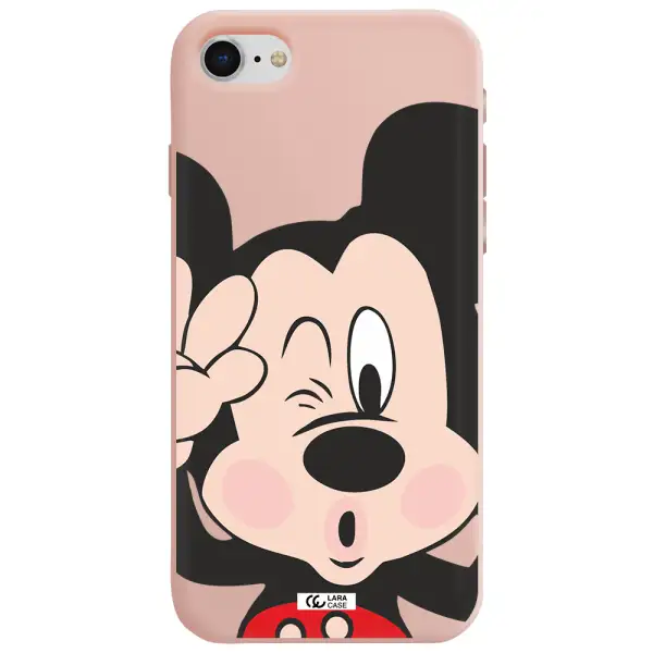 Mickey Mouse Apple iPhone se 2020 Silicone pastel pink Case