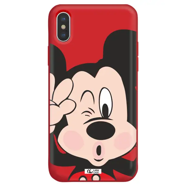 Mickey Mouse Apple iPhone X Silicone Imperial Red Case
