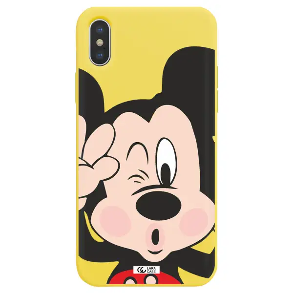 Mickey Mouse Apple iPhone XS Silicone canary yellow Case