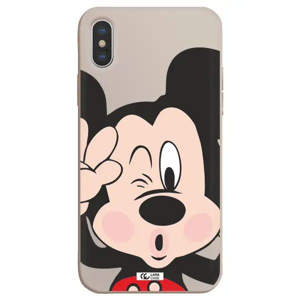 Mickey Mouse Apple iPhone XS Silicone Stone Case
