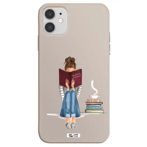 Reading Hobby Girl Apple iPhone 11 Silicone Stone Case