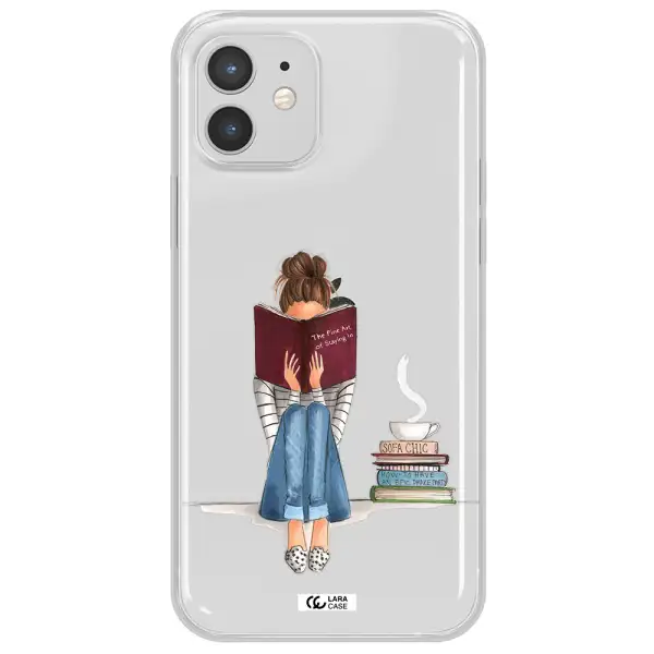 Reading Hobby Girl Apple iPhone 12 Clear TPU Case