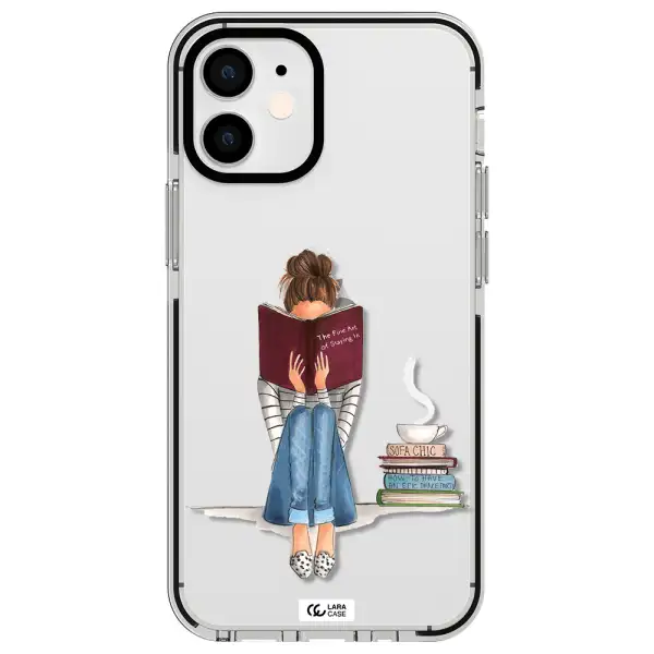 Reading Hobby Girl Apple iPhone 12 mini impact black border Case