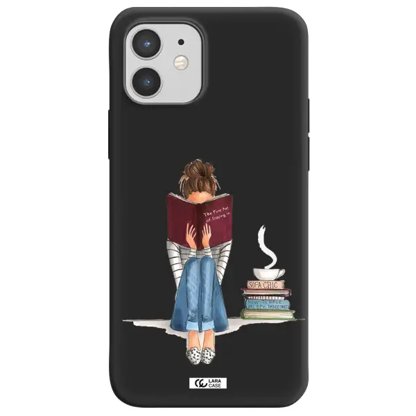 Reading Hobby Girl Apple iPhone 12 mini Silicone black Case
