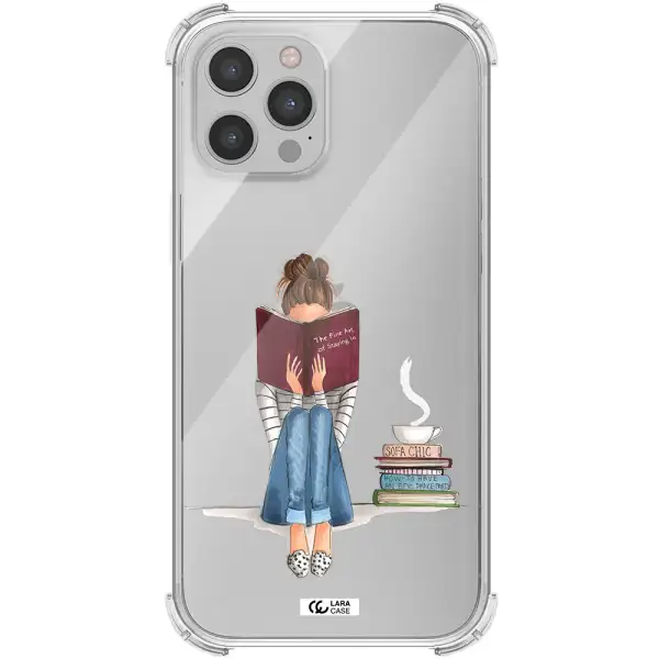 Reading Hobby Girl Apple iPhone 12 pro Clear PC Case