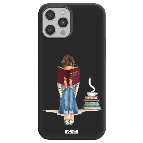 Reading Hobby Girl Apple iPhone 12 pro Silicone black Case