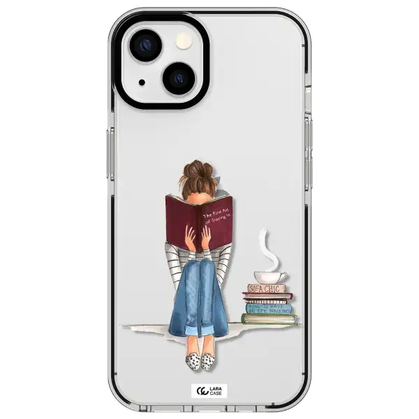 Reading Hobby Girl Apple iPhone 13 impact black border Case