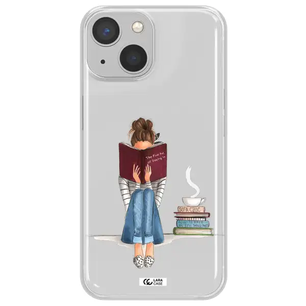Reading Hobby Girl Apple iPhone 13 mini Clear TPU Case